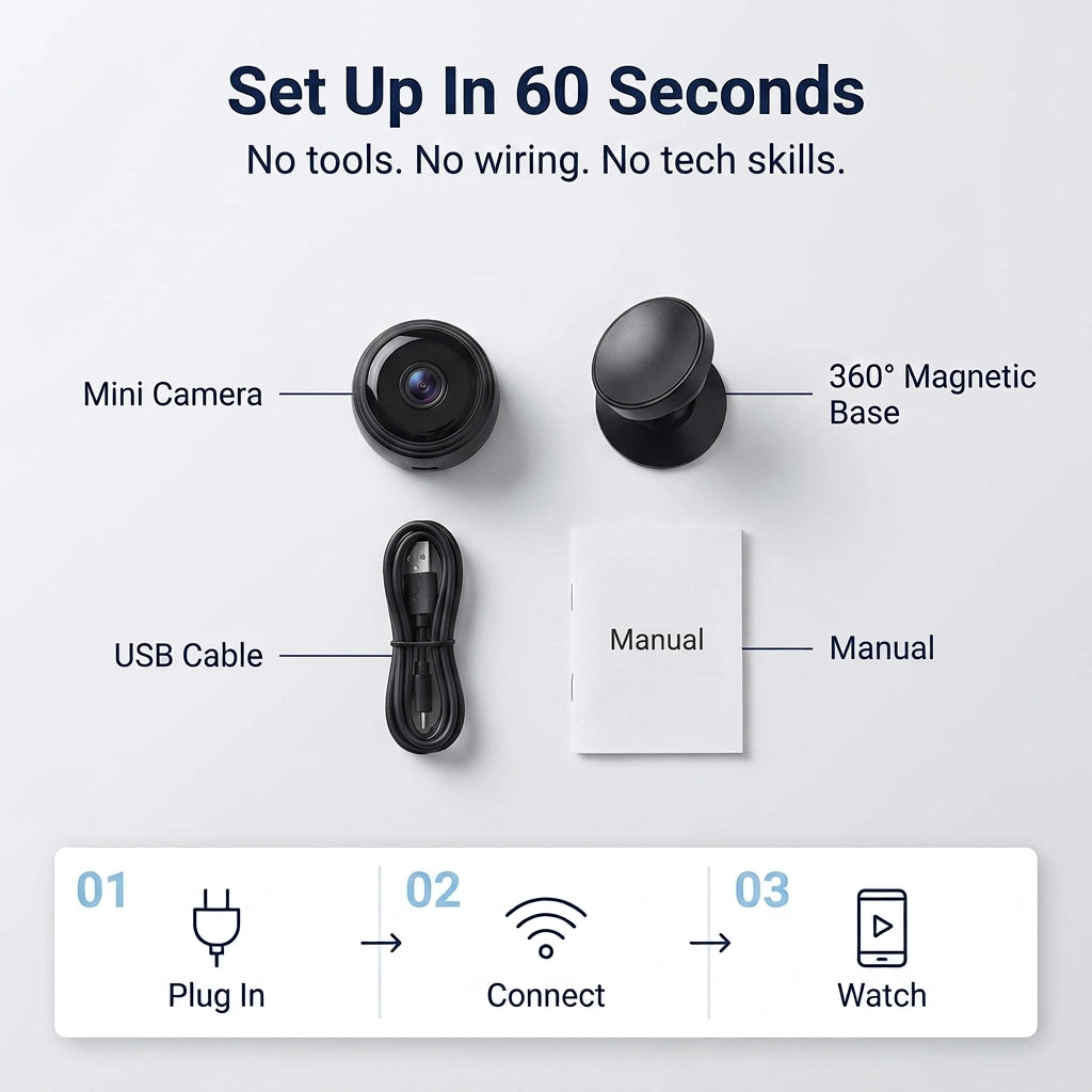 KeepWatch WiFi Elderly Care Camera with Two-Way Audio